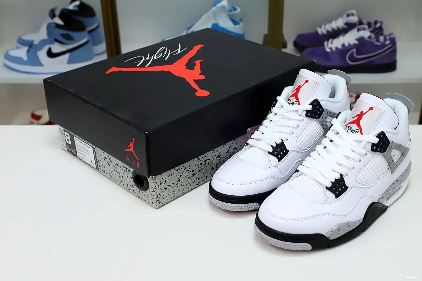 Kimikick White Jordan 4 Retro Air Cement 0519